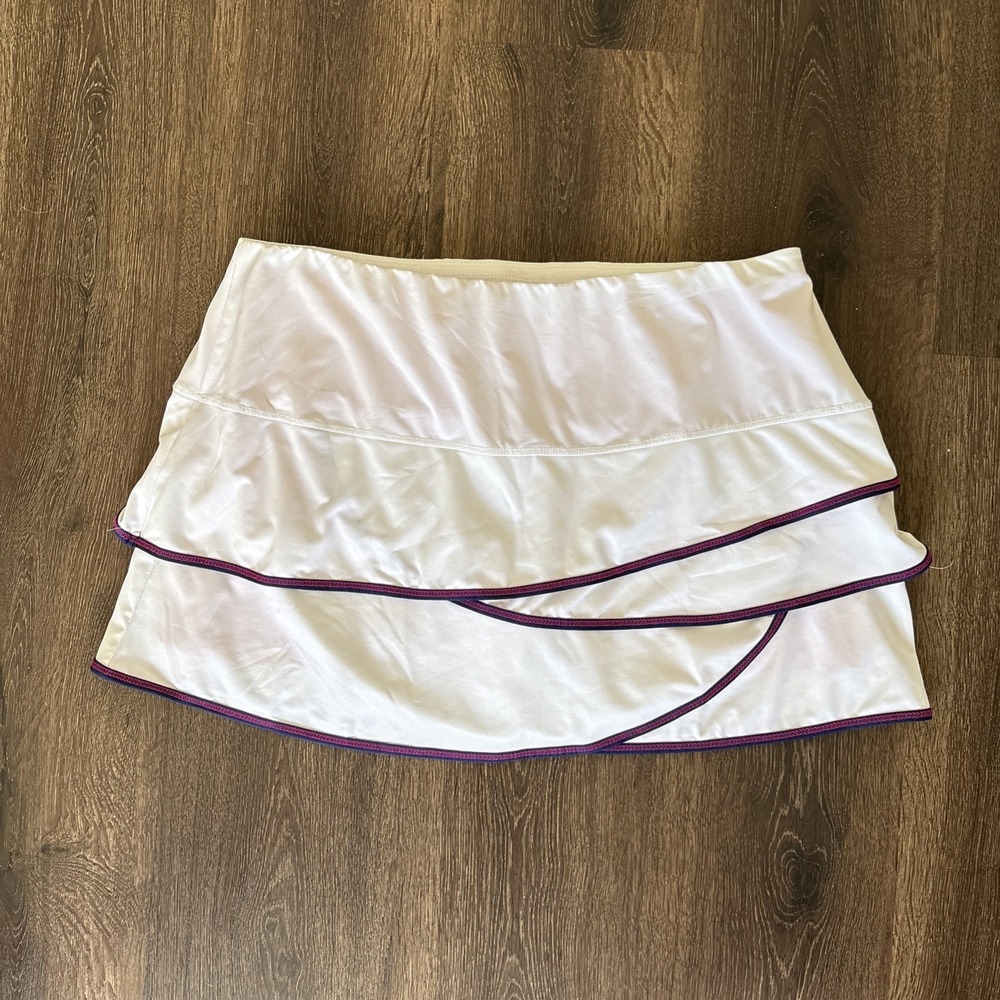 Lucky in Love Tennis pickleball Golf skort XL 16 White Ruffle MINT Athleisure